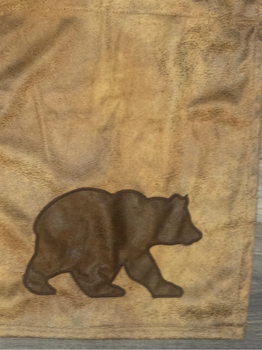 Set of 4 Faux Suede Rustic Moose, Bear, Pine Tree Curtain Adirondack- Brown